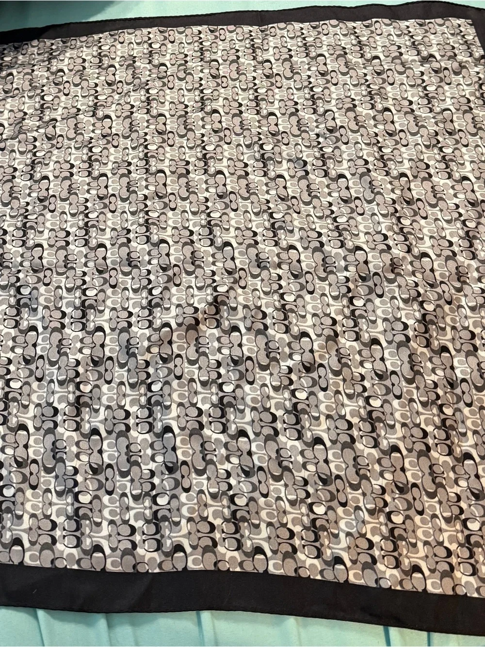 Coach Patterned Black and white patterned scarf